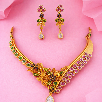 Kedarkhand PushpLehar Rajat Haar Set