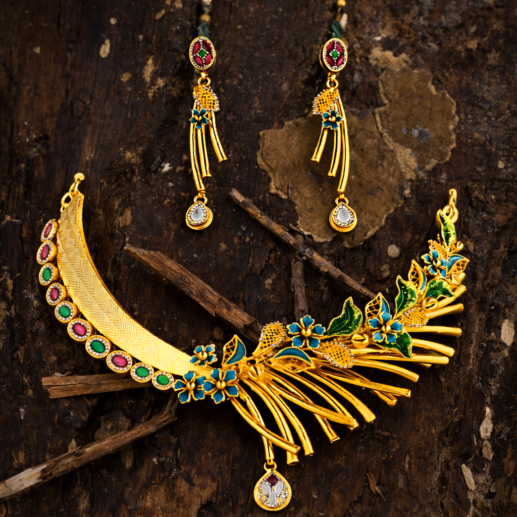 Badrika PushpJhari RajHaar Set