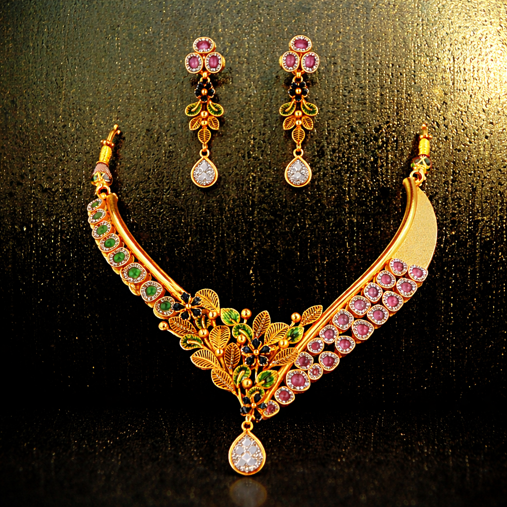 Kedarkhand PushpLehar Rajat Haar Set