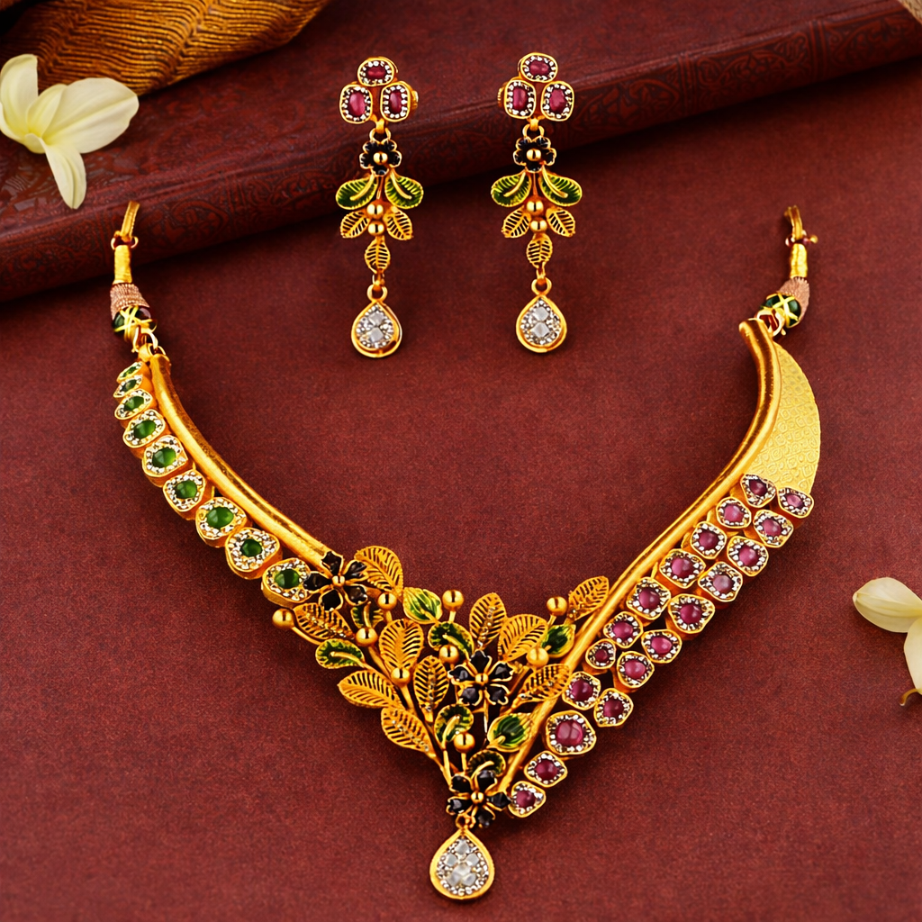 Kedarkhand PushpLehar Rajat Haar Set