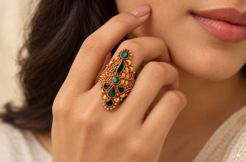 Chaukori Harit-Bindu Ring - craft