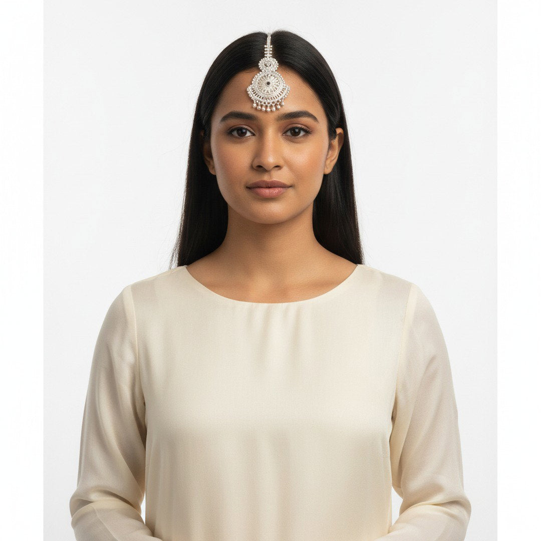 Harshil Hima-Chakra Maang Tikka - description